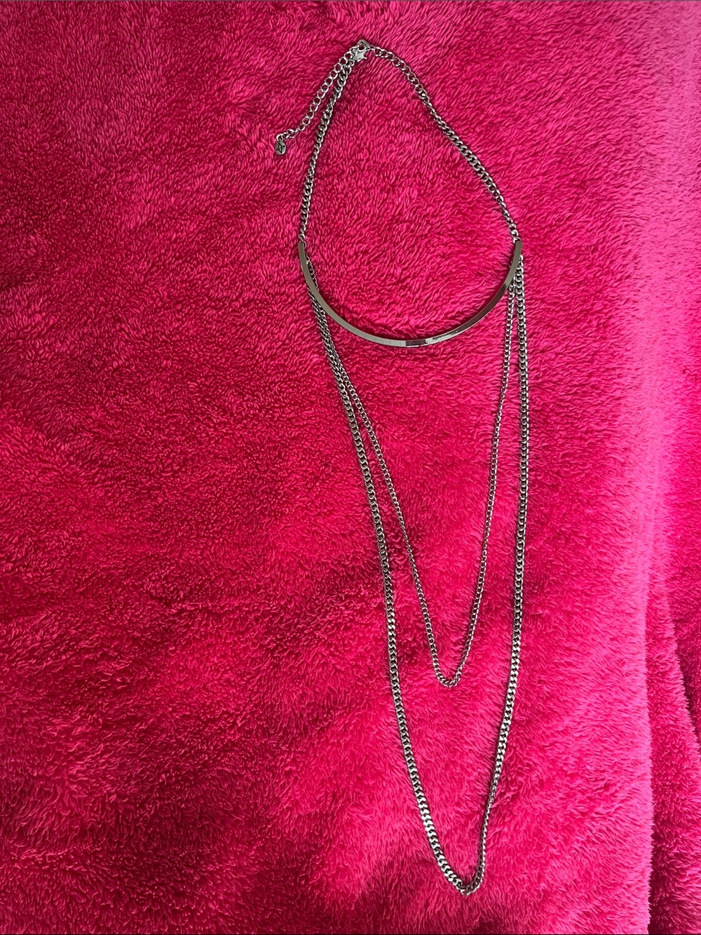 Layered Silver-Tone Women's choker Necklace